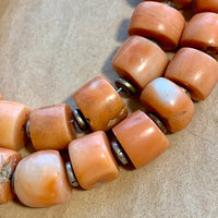 Strand of Rare Antique Nigerian Angel Skin Coral Beads