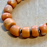 Strand of Rare Antique Nigerian Angel Skin Coral Beads