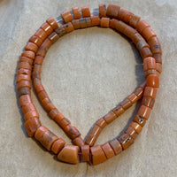 Strand of Antique Salmon Coral, Uzbek