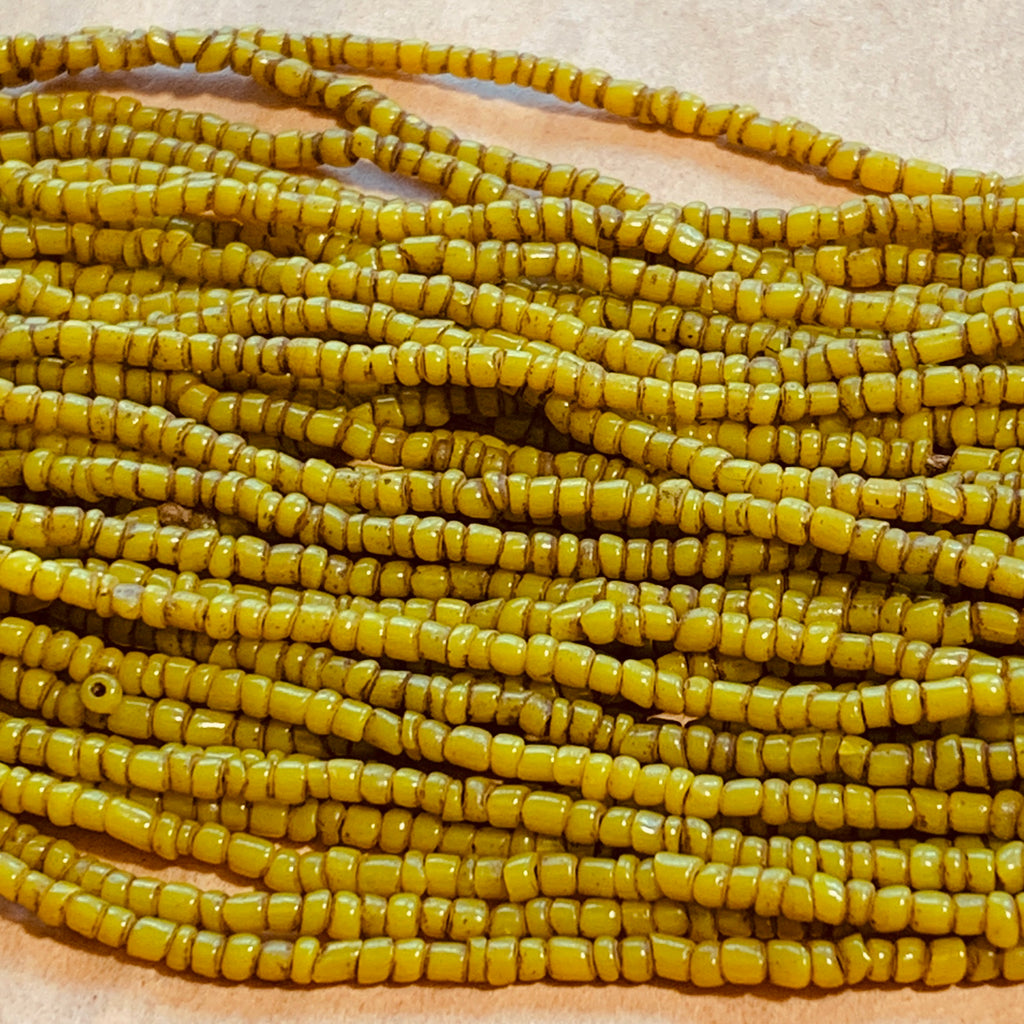 Antique Ochre Yellow Bonda Beads, India