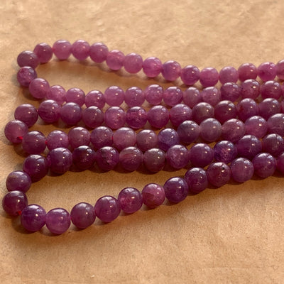 5mm Natural Ruby Round Beads