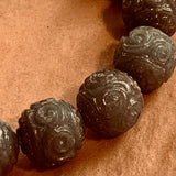 14mm Green Jade Carved Bead