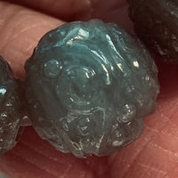 14mm Green Jade Carved Bead