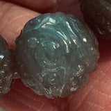 14mm Green Jade Carved Bead