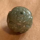 14mm Green Jade Carved Bead