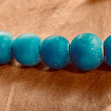 Vintage 15mm Opaque Turquoise Glass Beads