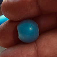 Vintage 15mm Opaque Turquoise Glass Beads