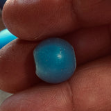 Vintage 15mm Opaque Turquoise Glass Beads