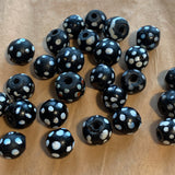 Antique Black with White Polka-Dots, "Skunk Beads"