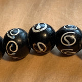 Large Black & White #6 Venetian Bead