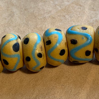 Antique Venetian Glass Yellow Saucer Beads