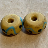 Antique Venetian Glass Yellow Saucer Beads