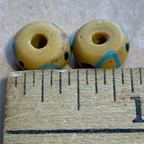 Antique Venetian Glass Yellow Saucer Beads