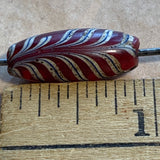 Red "Feather Bead", Venetian 1800's