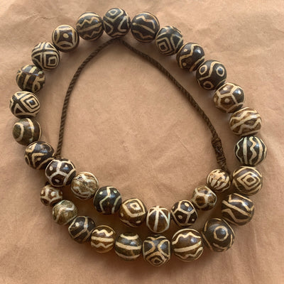 Strand of Large Pumtek Beads, Thailand