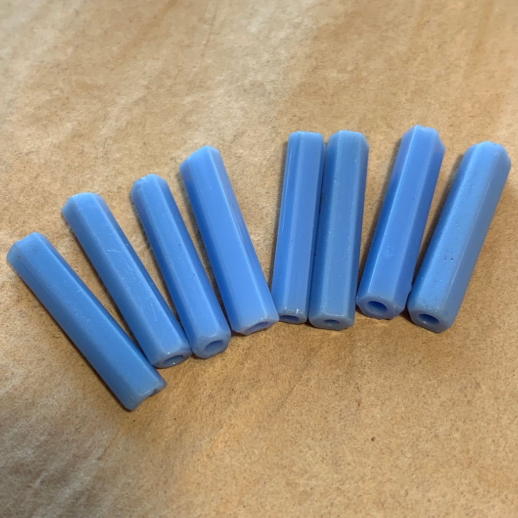 Vintage Czech Faceted Bugle Beads, Cornflower Blue
