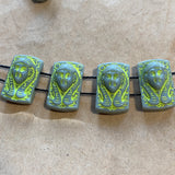 Vintage Czech "Egyptian Revival" 2-Hole Beads