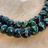Fancy Green Feather Beads, Strand