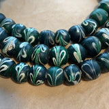 Fancy Green Feather Beads, Strand