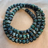 Fancy Green Feather Beads, Strand