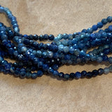 2mm Faceted Blue Sapphire Round Beads