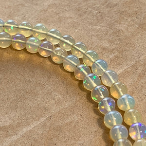 Ethiopian Beige Opal Round Beads, A Quality
