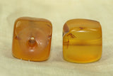 Pair of Resin-made Amber cubes from Ethiopia