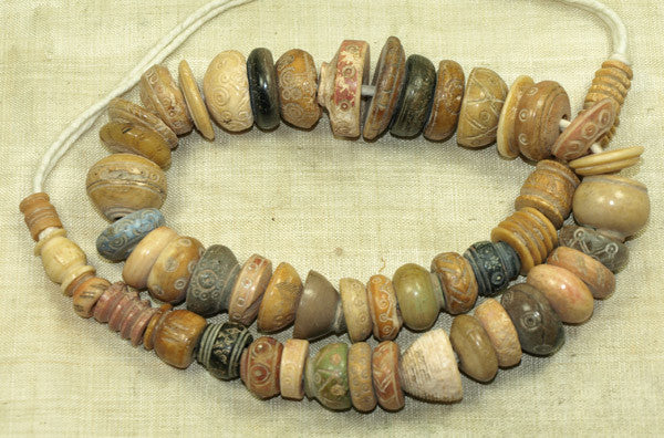 Strand of Ancient Afghan Spindle Whorl Beads