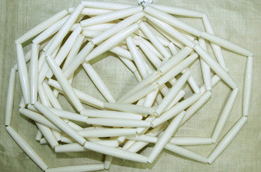 Large Off-White Bone Hairpipe Beads, India