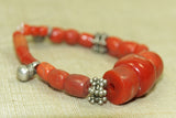 Small Strand of Antique Coral and Silver Beads from Yemen