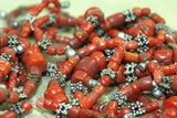 Small Strand of Antique Coral and Silver Beads from Yemen