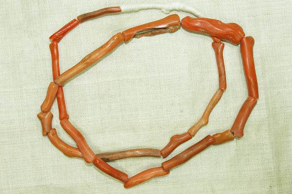 Antique Pinkish Red Branch Coral Beads, B