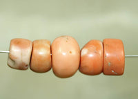 Set of Five Rare Antique Nigerian Pink Coral Beads