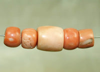 Set of Five Rare Antique Nigerian Pink Coral Beads