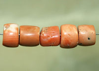 Set of Five Rare Antique Nigerian Pink Coral Beads