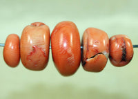 Five Vintage Afghan Pink Coral Beads