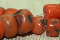 19 Small Rare Berber Red Coral Beads