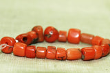 Strand of 19 Small Rare Berber Red Coral Beads