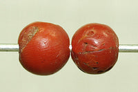 Antique Red Coral Round Bead from Yemen, 5.5-6mm