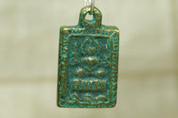 Small Bronze Thai  Buddha Pendant with Green Patina