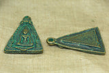 Bronze Thai  Buddha Pendant, with green patina