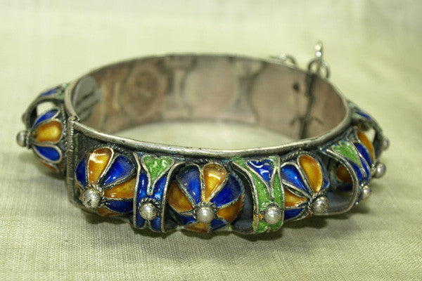 Kabyle Bracelet Silver Color Berber Enamel Cuff Antique Vintage Tribal  Moroccan | eBay