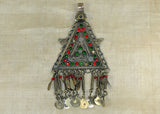Vintage Silver Afghan Pendant with Dangles