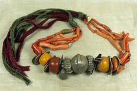 Old Berber Branch Coral and Moroccan Silver Necklace