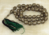 Large Vintage Silver Prayer Bead Necklace from Ethiopia