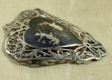 Vintage Siam Silver Pin, Hindu God and Goddess