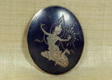 Vintage Siam Silver Pin, Manimekhala, Goddess of Lightning