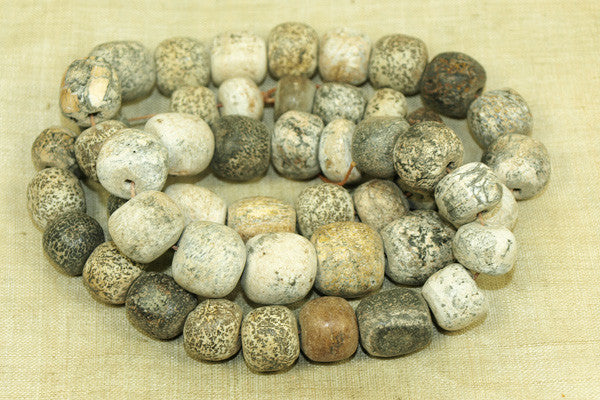 Strand Fossilized Stegodon Bone Beads