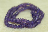 Tiny 3mm Faceted Amethyst Rondelles