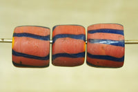 Vintage 1950s Striped Flower Bead from Java
